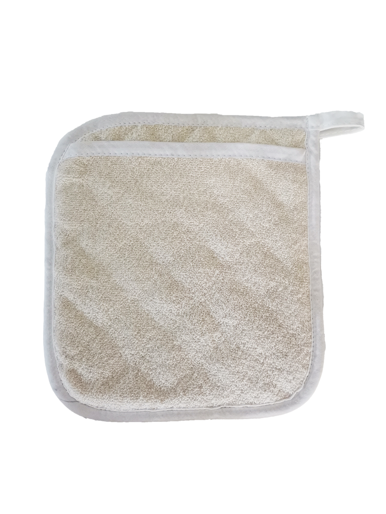 Omcan 81178 Pot Holder - Rectangular 9-1/2" x 8-1/2" Terry Cloth White Skull Design - Dozen