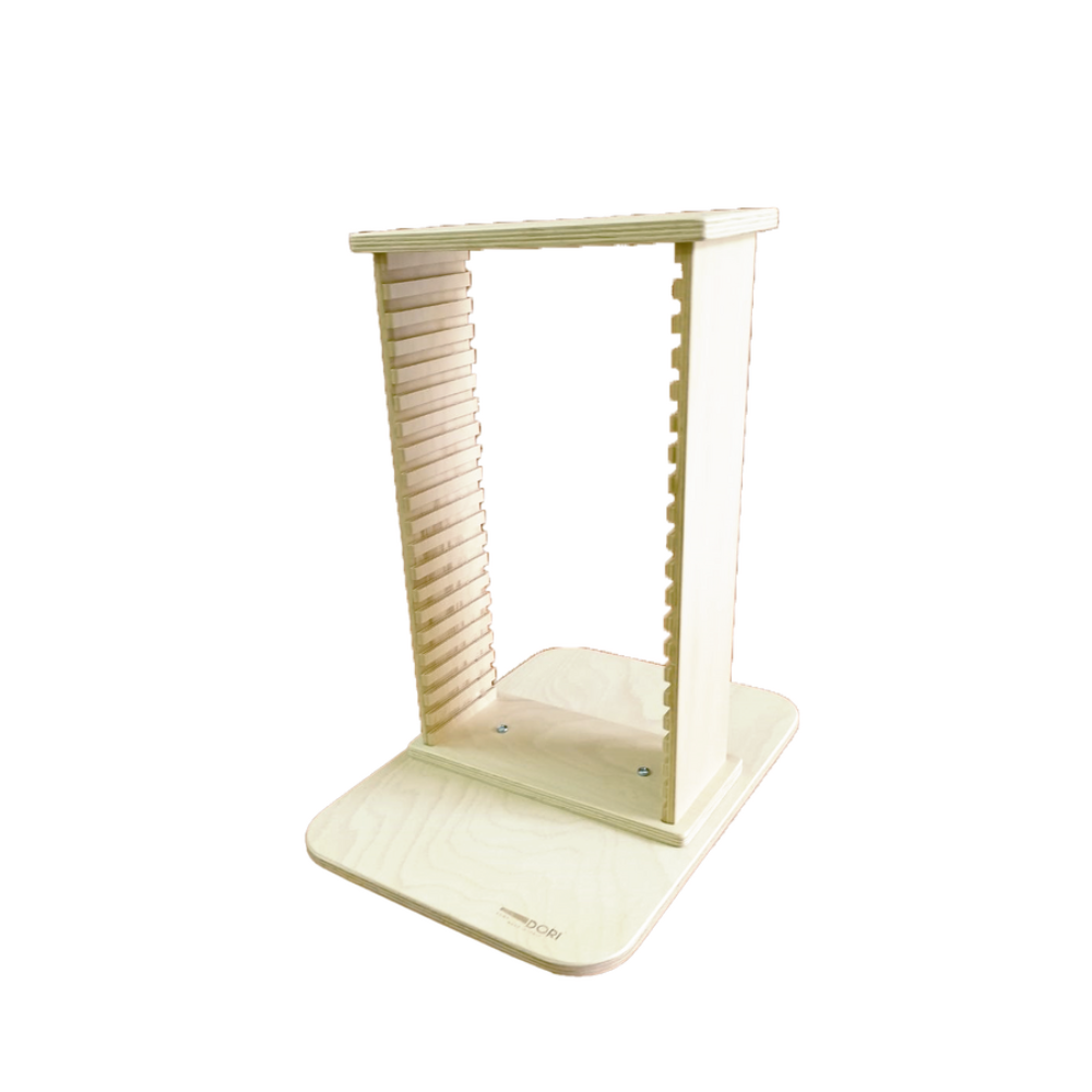 Omcan 81229 20-Slot Beech Plywood Display Riser, 10.8" x 15.6" x 16.9"H, 5 Tier, Natural
