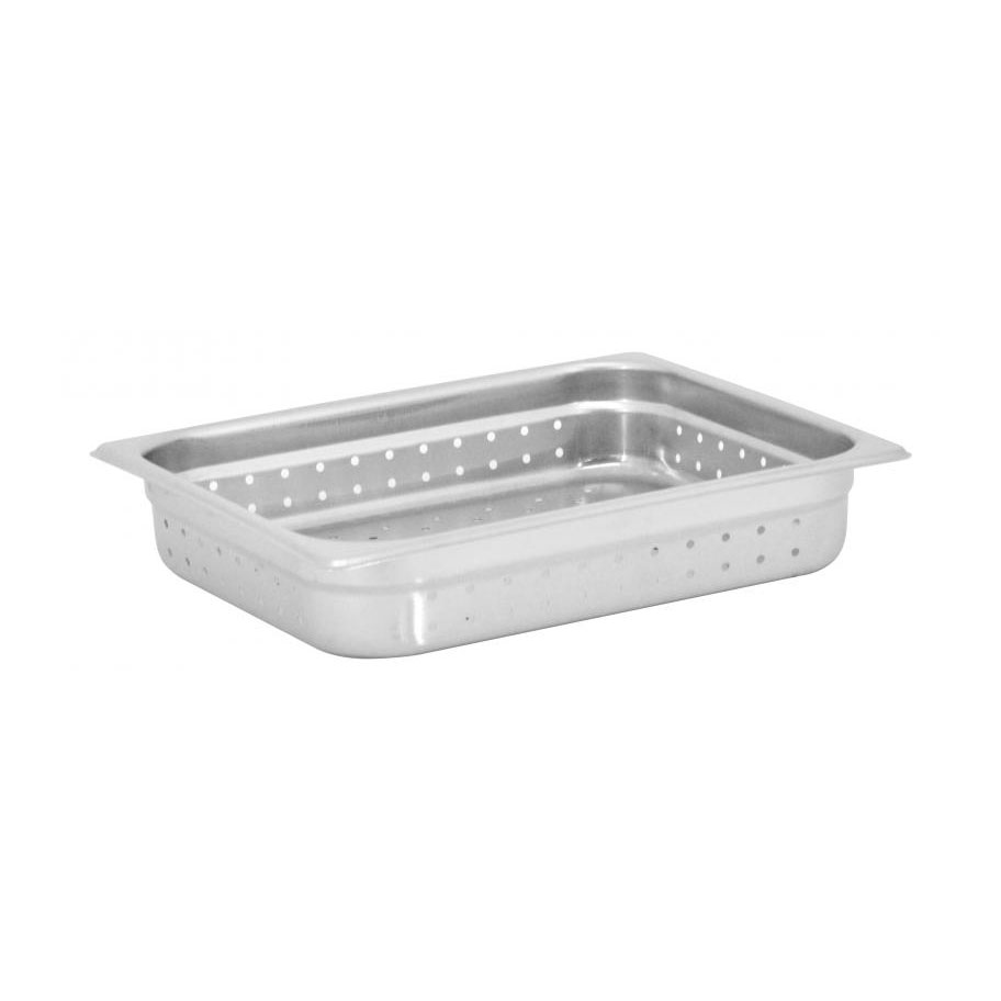 Omcan 85200 Steam Pan, 1/2 Size 10-3/8" x 12-3/4" x 2-1/2" Perforated, 25-Gauge Stainless, NSF