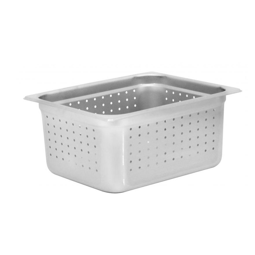Omcan 85208 Steam Table Pan-1/2 Size, 10-3/8"x12-3/4"x6" Deep, Perforated 25-Gauge Stainless Steel NSF