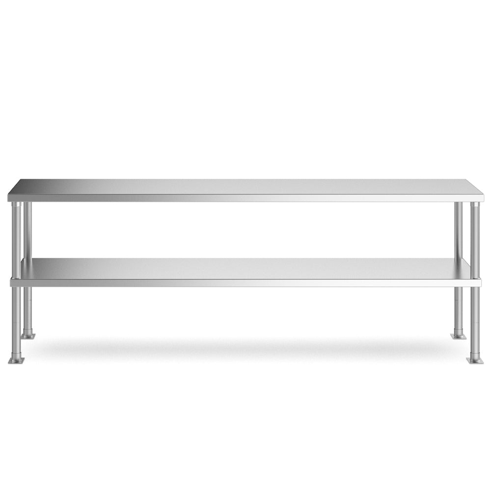 Prepline PDOS-1446-S stainless steel double tier overshelf, front view (representative image)