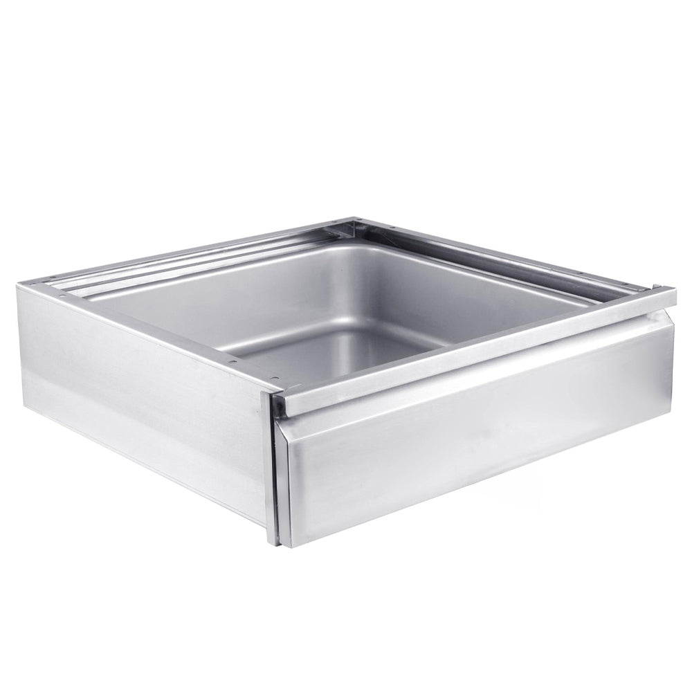 Prepline PDR-2524 stainless steel drawer, angle view