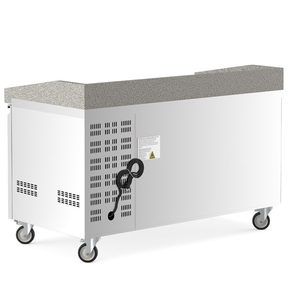 Coldline PDR-60-4D 60" Refrigerated Pizza Prep Dough Retarder with Marble Top and Four Drawers