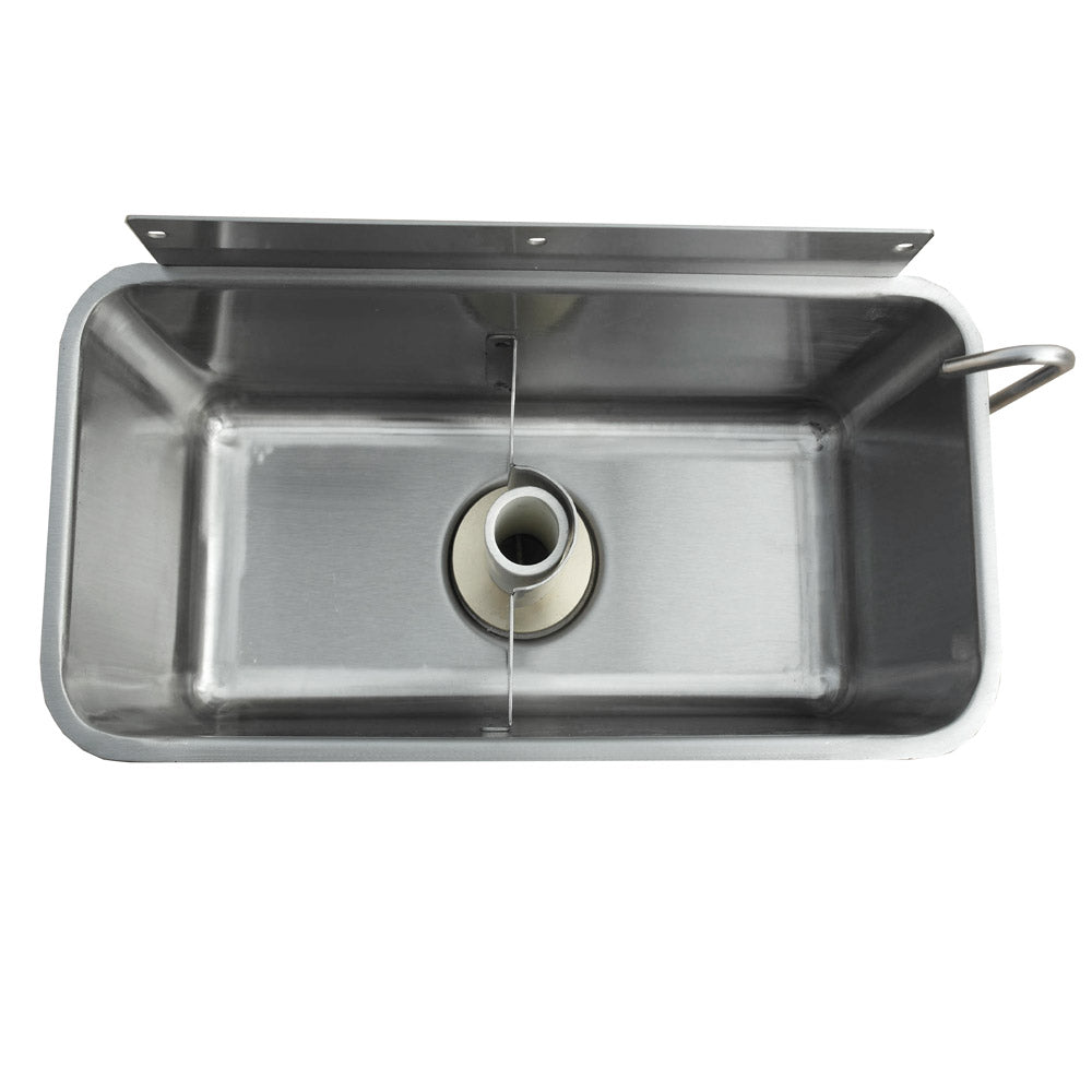 Prepline PDW-2 ice cream dipper well, bowl with drain and divider, top view
