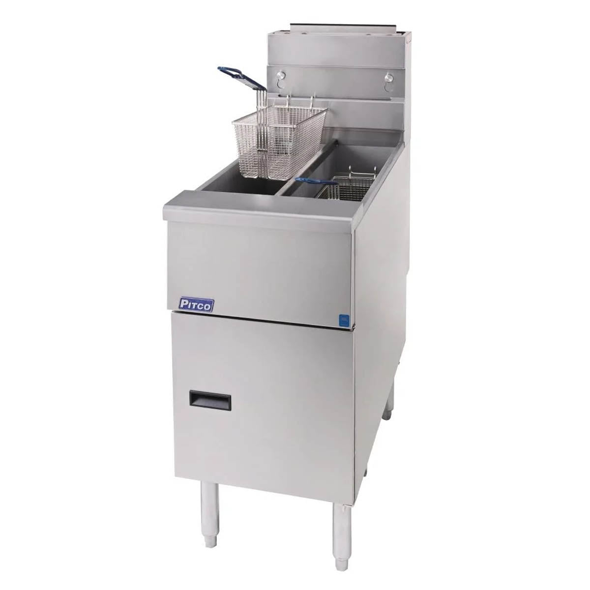 Pitco SG14T-S 40-50-lb Commercial Gas Fryer — 2 Fry Pots, Millivolt Controls