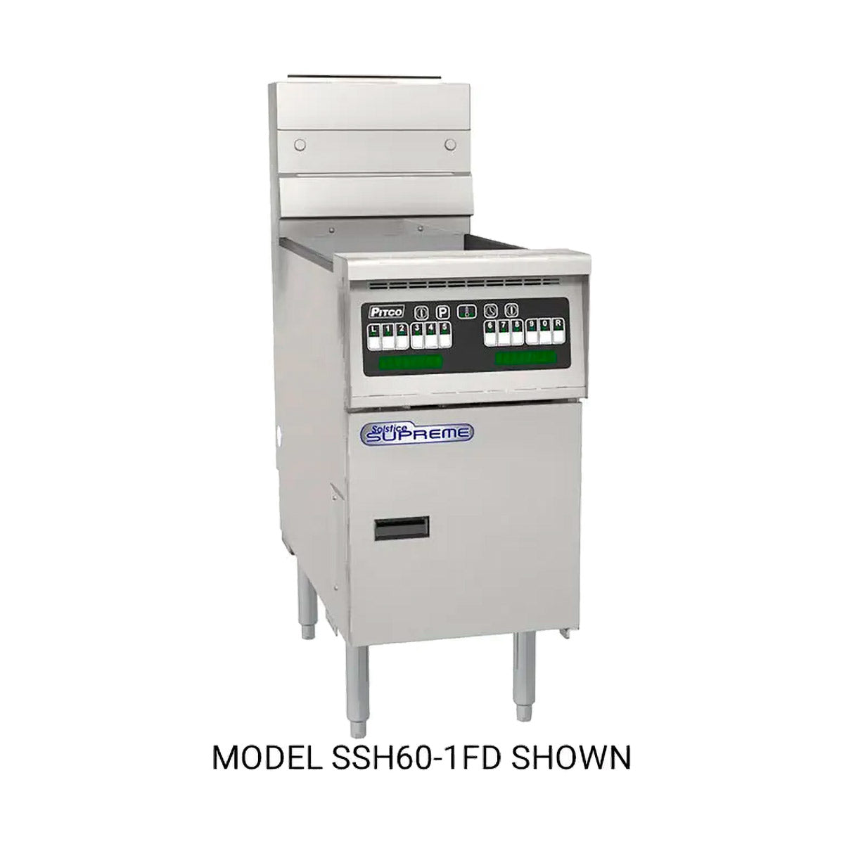Pitco SSH60-6FD 360-lb Commercial Gas Fryer β 6 Fry Pots, Solid State Controls