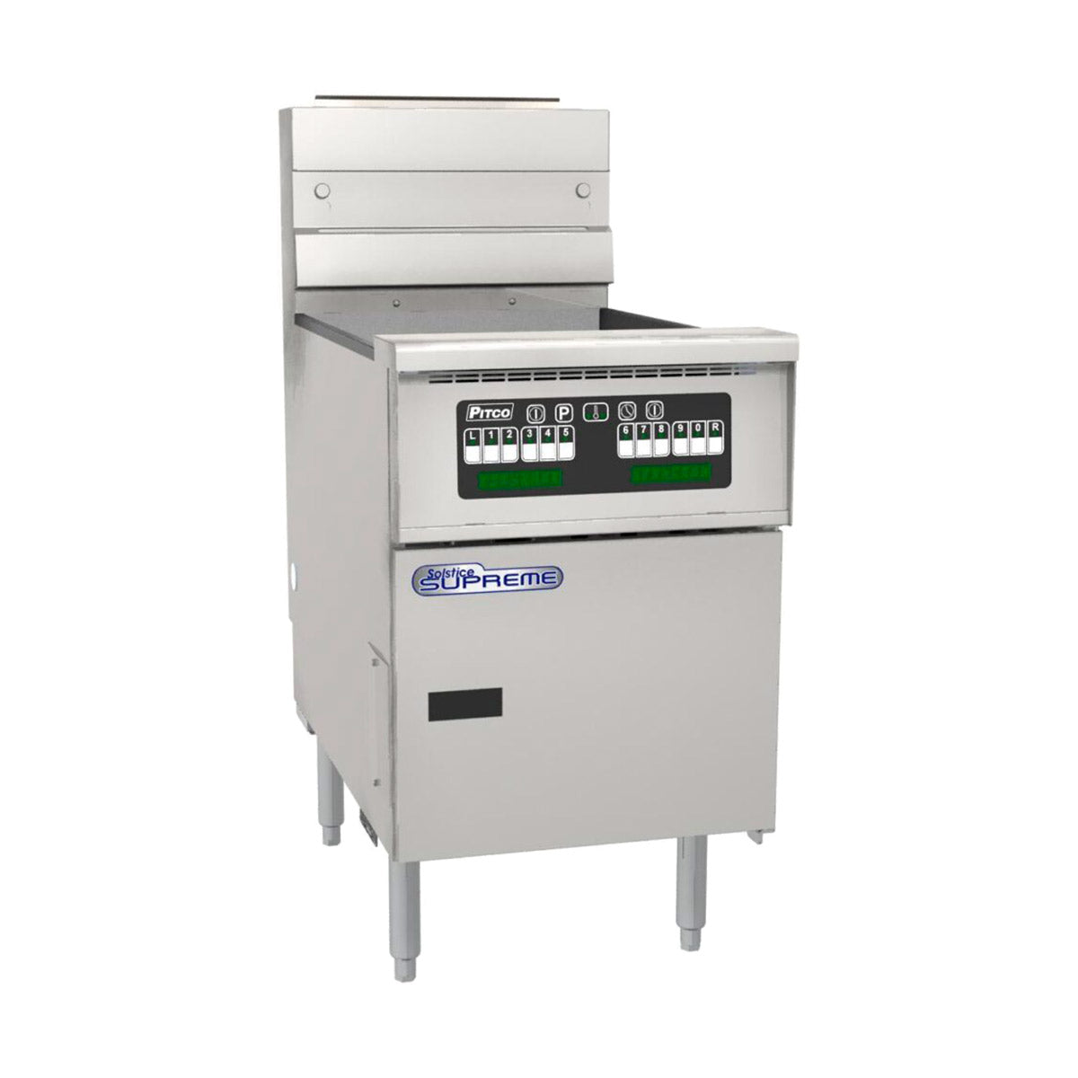 Pitco SSH60W-6FD 360-lb Commercial Gas Fryer β 6 Fry Pots, Solid State Controls