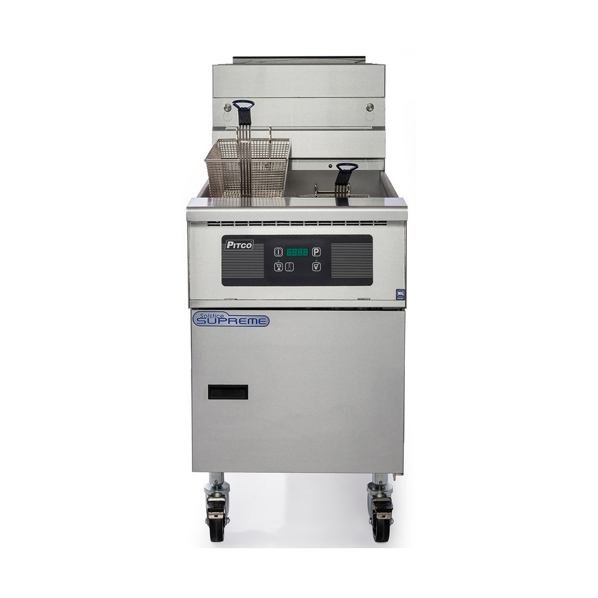 Pitco SSH75-4FD 300-lb Commercial Gas Fryer β 4 Fry Pots, Solid State Controls