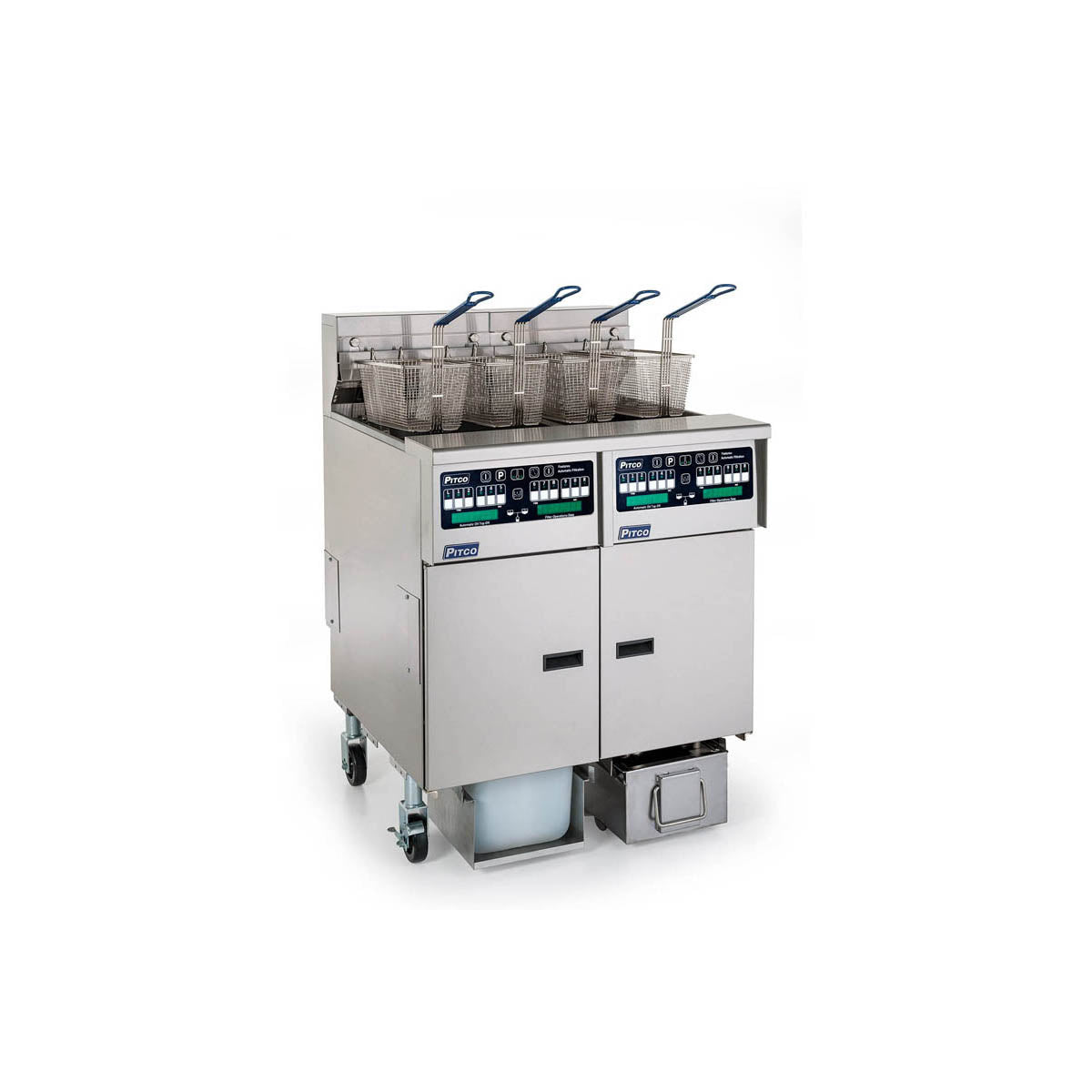 Pitco SSHLV14C/184/FD 32 & 42-lb Commercial Gas Fryer — 2 Fry Pots, Computer Controls