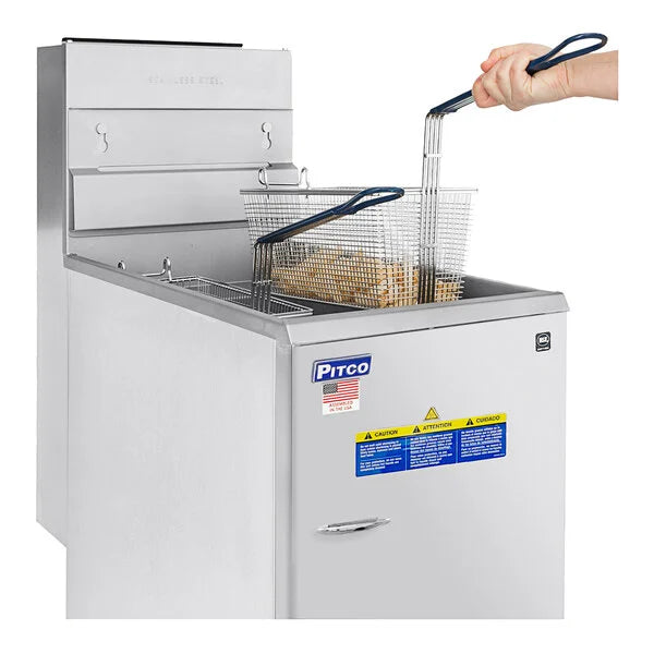 Pitco 35C+S Natural Gas 35-40 lb. Stainless Steel Floor Fryer