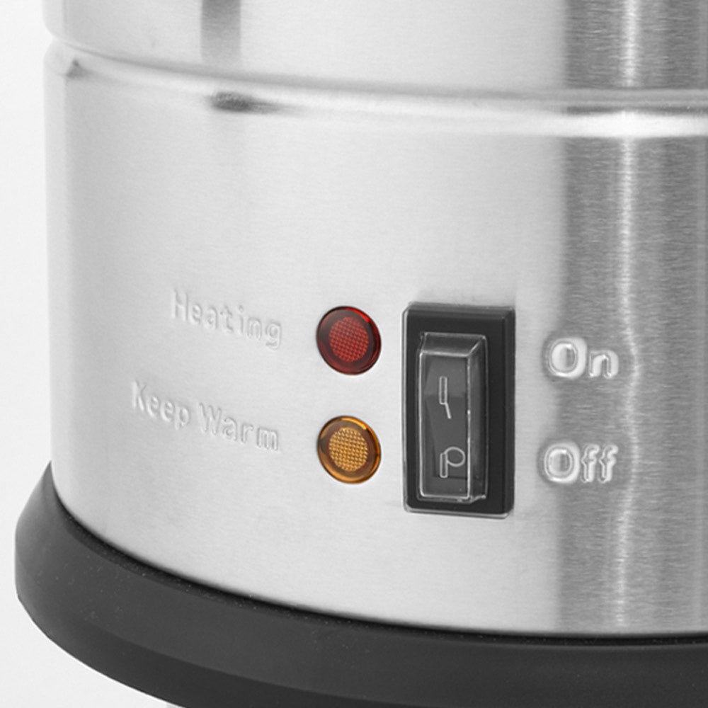 Prepline CU-15 4 gallon stainless steel coffee urn percolator, heating and keep-warm lights with on/off switch