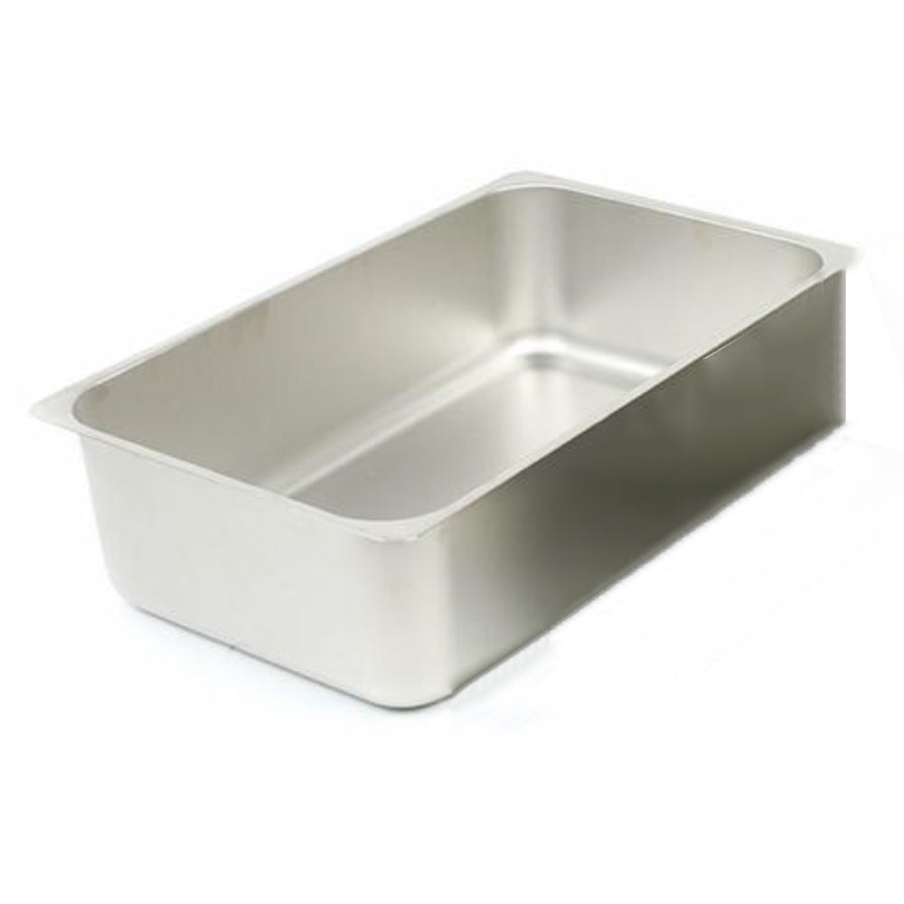 Prepline PWPF6 full size stainless steel steam table spillage / water pan, angled view