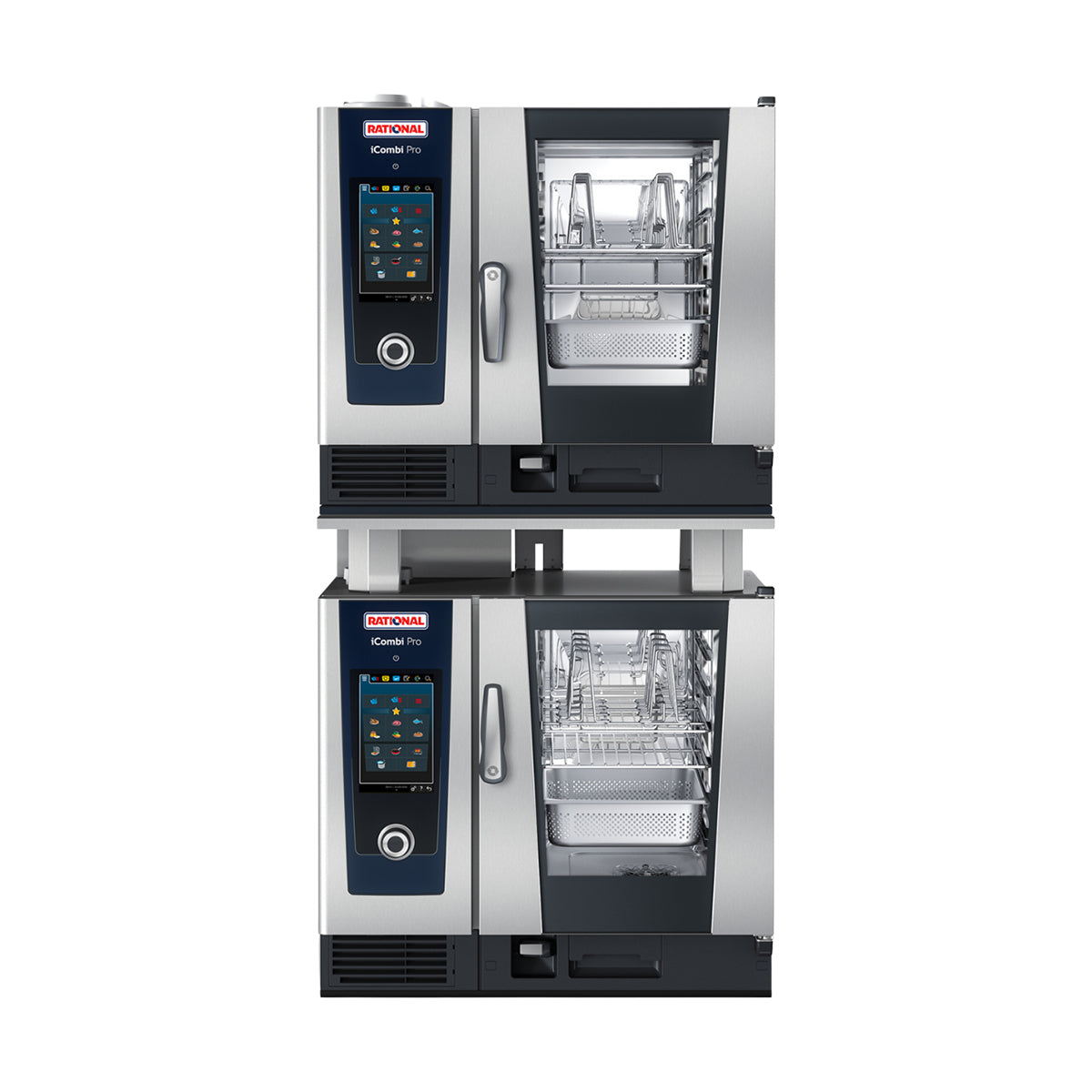 Rational ICP 6-HALF ON 6-HALF NG 120V 1 PH-QS iCombi Pro Natural Gas Double-Stack Combi Ovens
