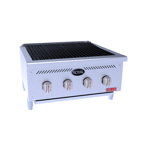 Royal Range DRB series countertop radiant charbroiler, front angle view (representative image, 4-burner model shown)