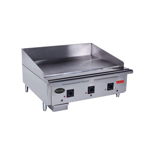 Royal Range RD85-36-SAE solid state thermostatic gas griddle, front angle view