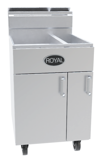 Royal Range RFT-5025 / RFT-2550 split gas fryer, front view