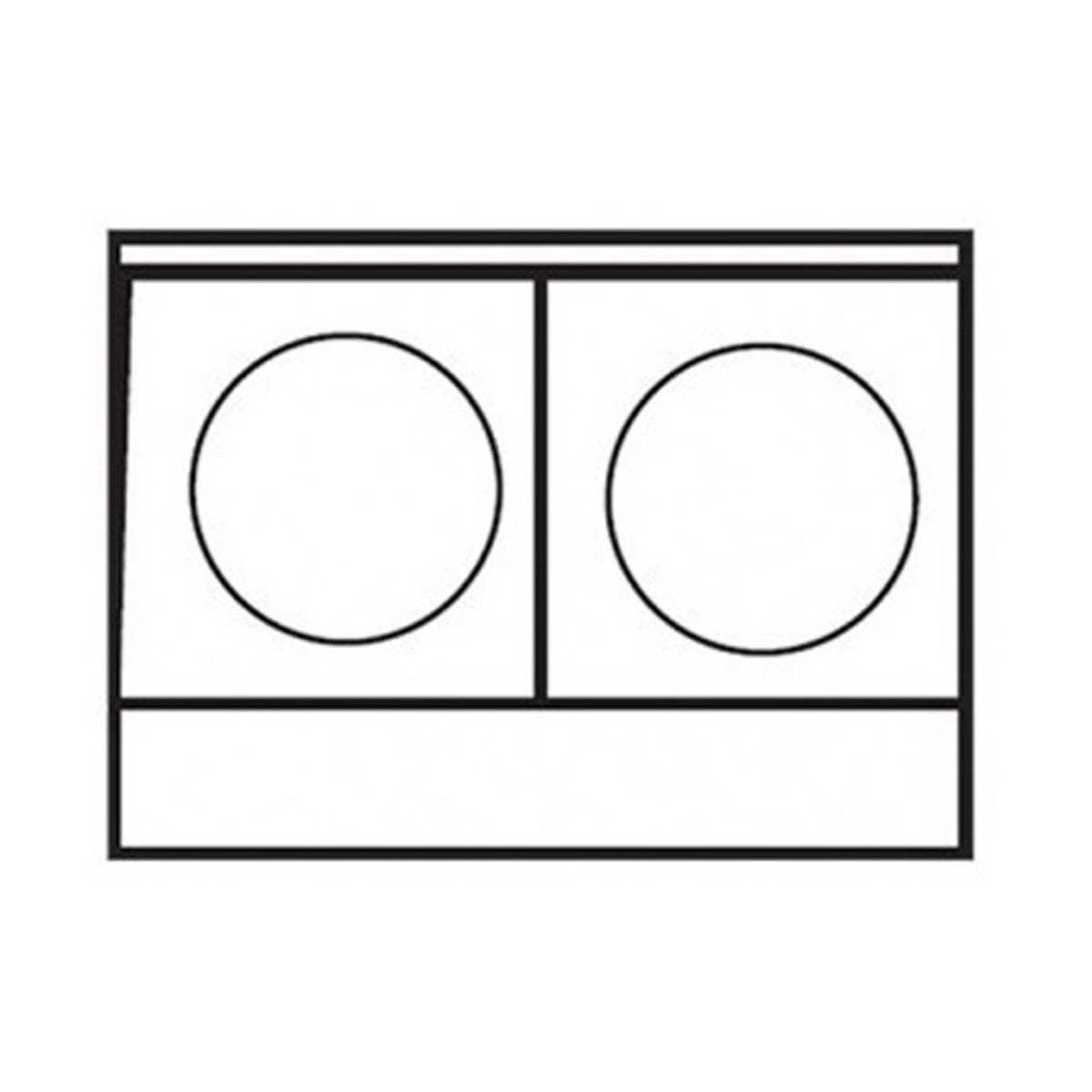 Royal Range RHPE 2-element electric hot plate, top view line drawing (representative image, side-by-side layout shown)