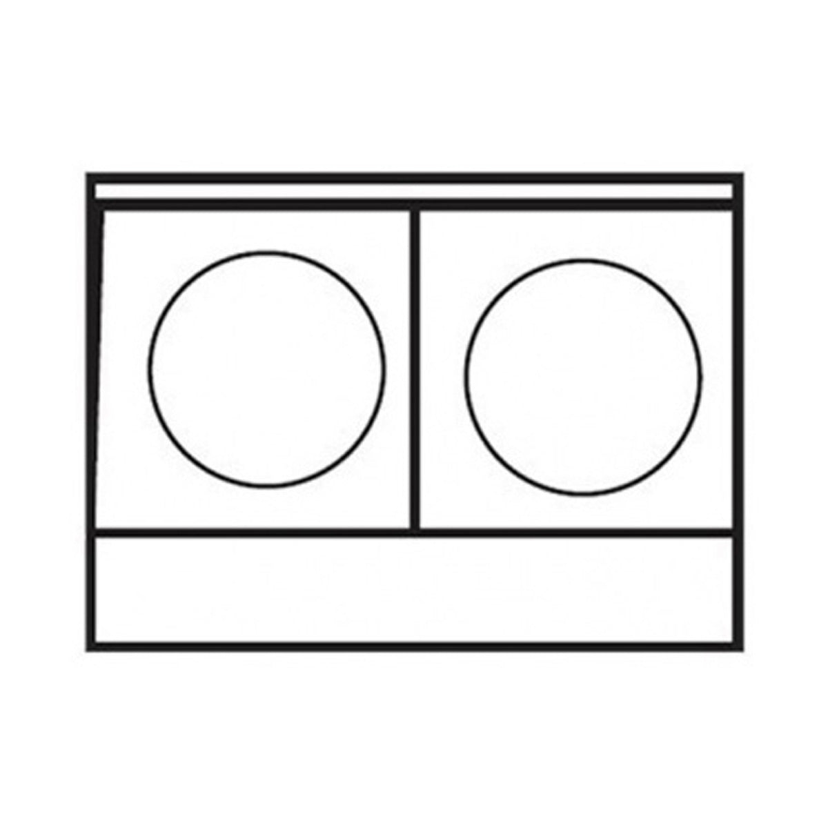 Royal Range RHPE-24-2 top view line drawing, 2 elements side by side