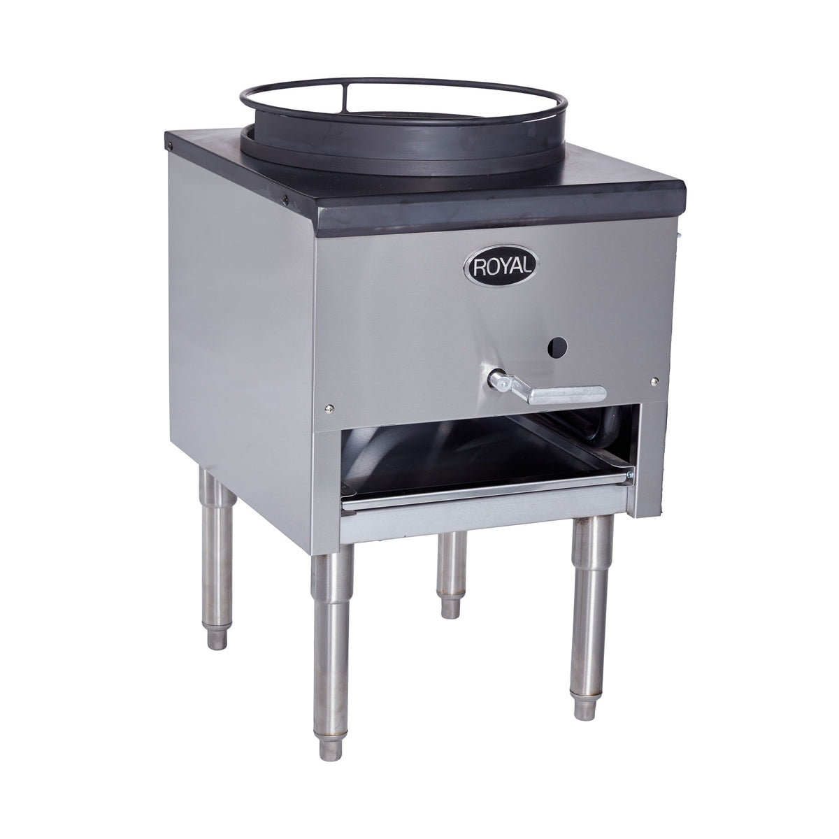 Royal Range RMJ-13 mandarin gas wok range with jet burner, front angle view