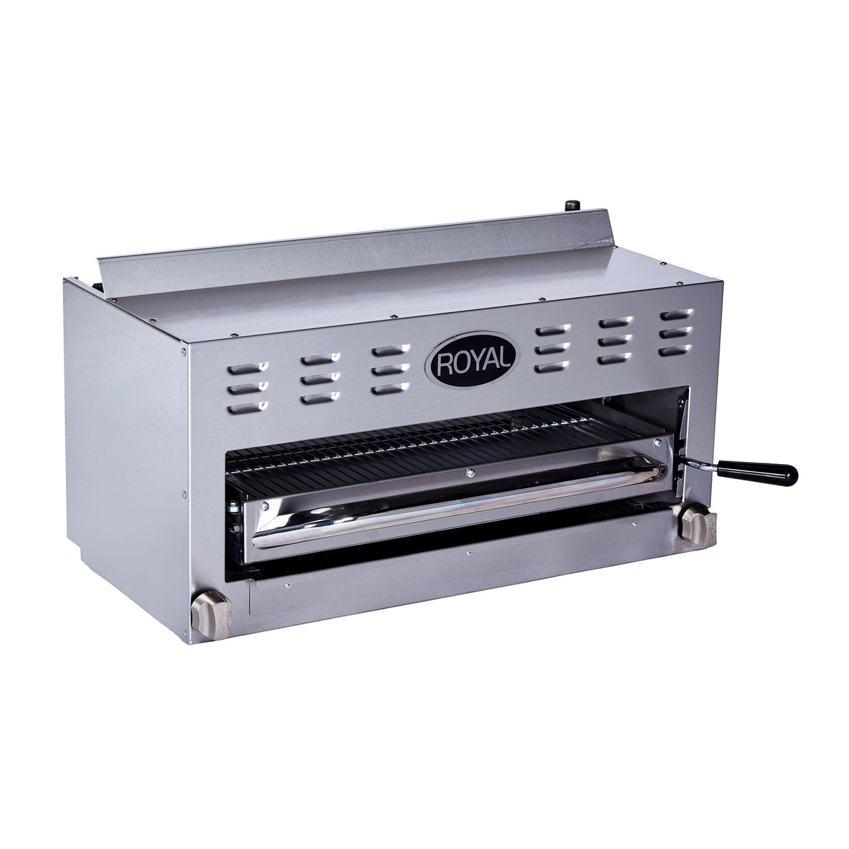 Royal Range RSB-series Royal Series infrared salamander broiler, front angle view (representative image, 36" model shown)