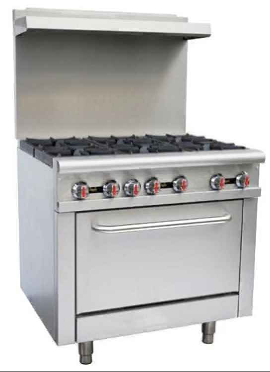 Sapphire SE-RA36 NG/LP Gas Restaurant Range β 36" Wide