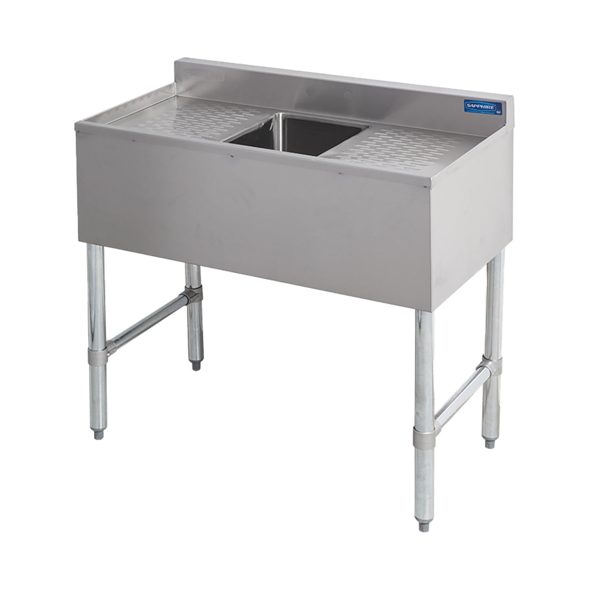 Sapphire SMBS-1D Underbar Sink β 36" Wide β Drainboards On Left & Right