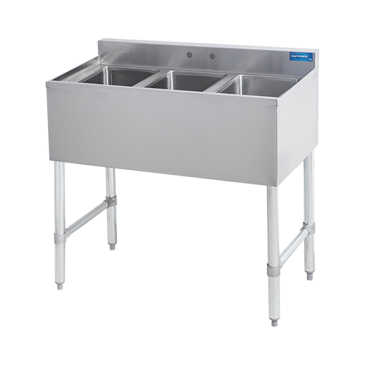 Sapphire SMBS-3 Underbar Sink β 38" Wide β No Drainboards