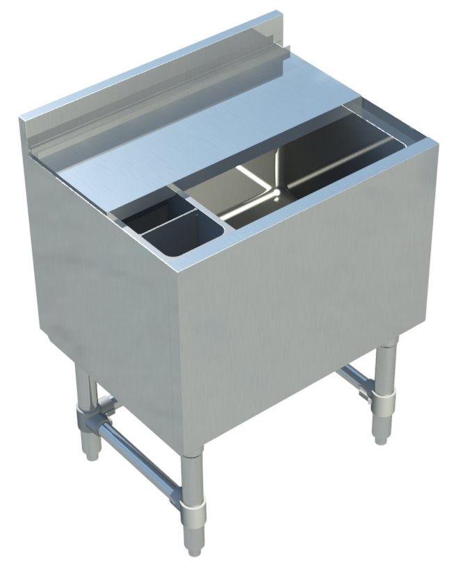Sapphire SMIB-1824CP7 Insulated Underbar Ice Bin β 24" Wide, 7-Circuit Cold Plate