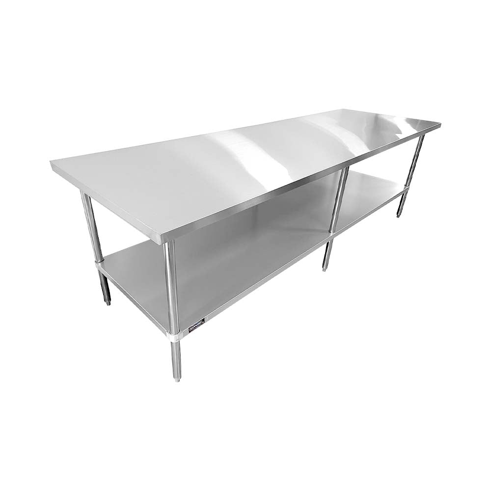Sapphire SMTE-18120S Stainless Steel Work Table β 120" x 18", Flat Top, Undershelf