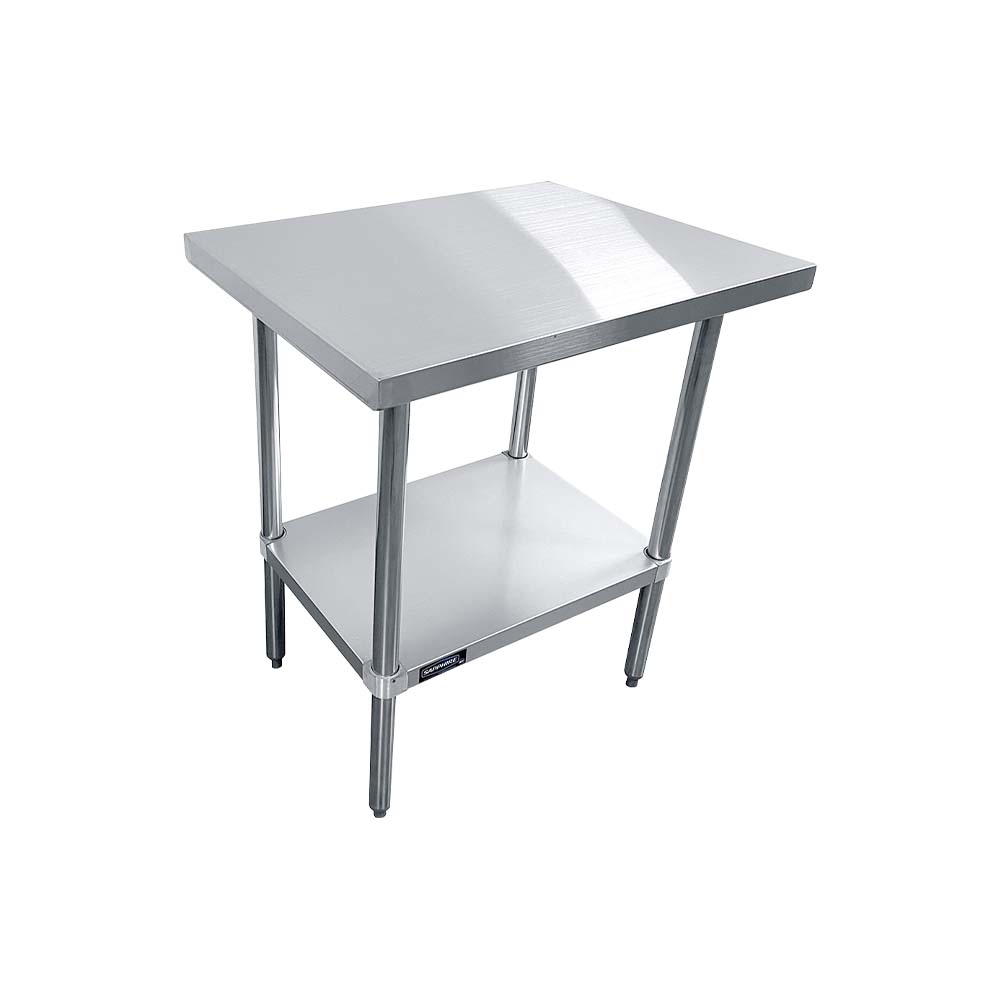 Sapphire SMTE-2424G Stainless Steel Work Table β 24" x 24", Flat Top, Undershelf
