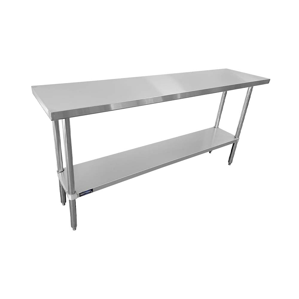 Sapphire SMTE16-2472S Stainless Steel Work Table β 72" x 24", Flat Top, Undershelf