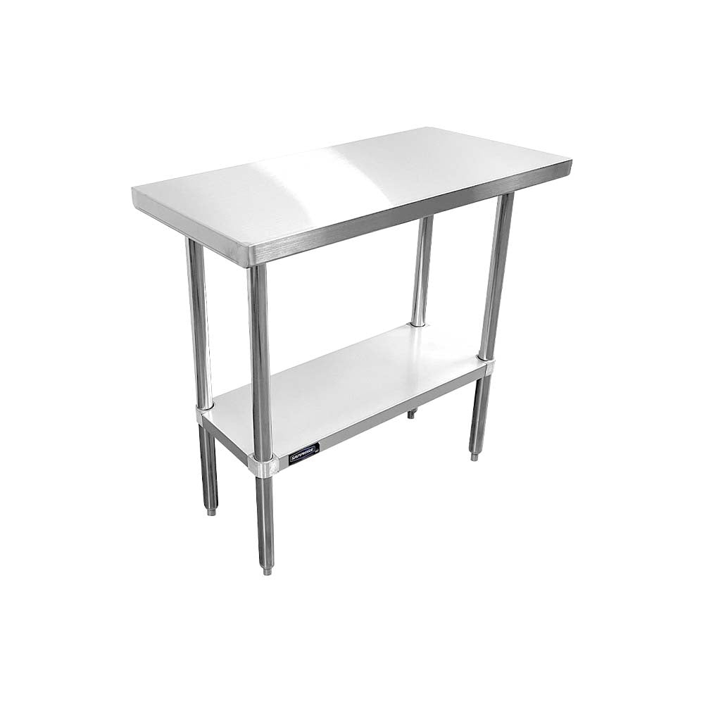 Sapphire SMTE16-3636S Stainless Steel Work Table β 36" x 36", Flat Top, Undershelf