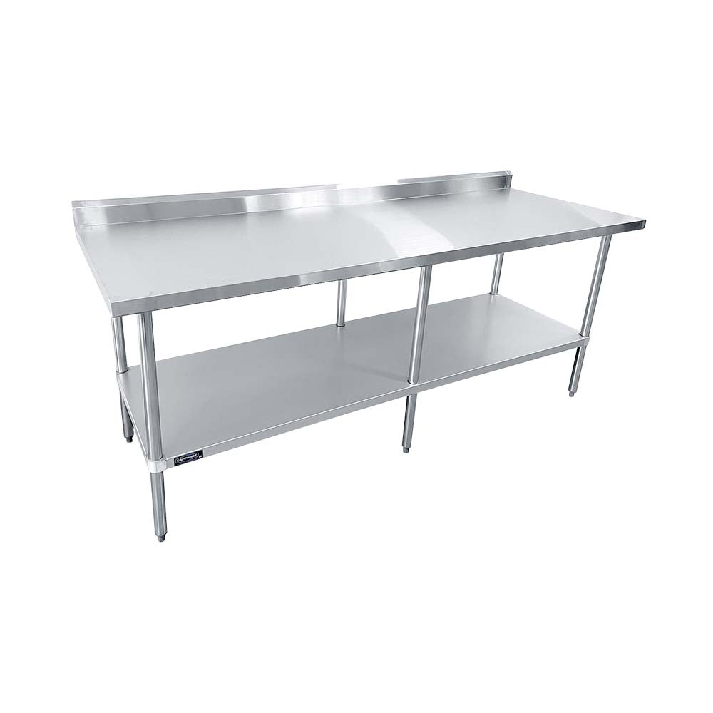 Sapphire SMTEB-2484G Stainless Steel Work Table β 84" x 24", 5" Backsplash, Undershelf