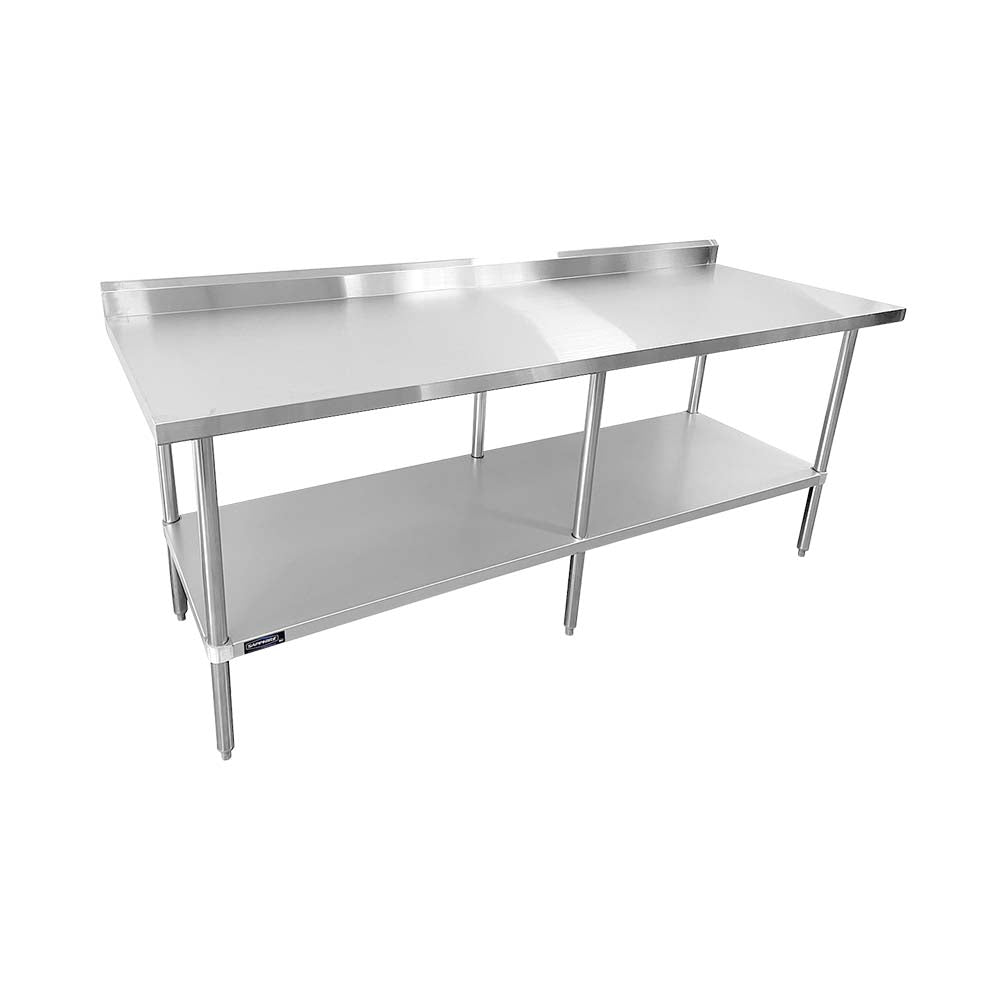 Sapphire SMTEB16-2484S Stainless Steel Work Table β 84" x 24", 5" Backsplash, Undershelf