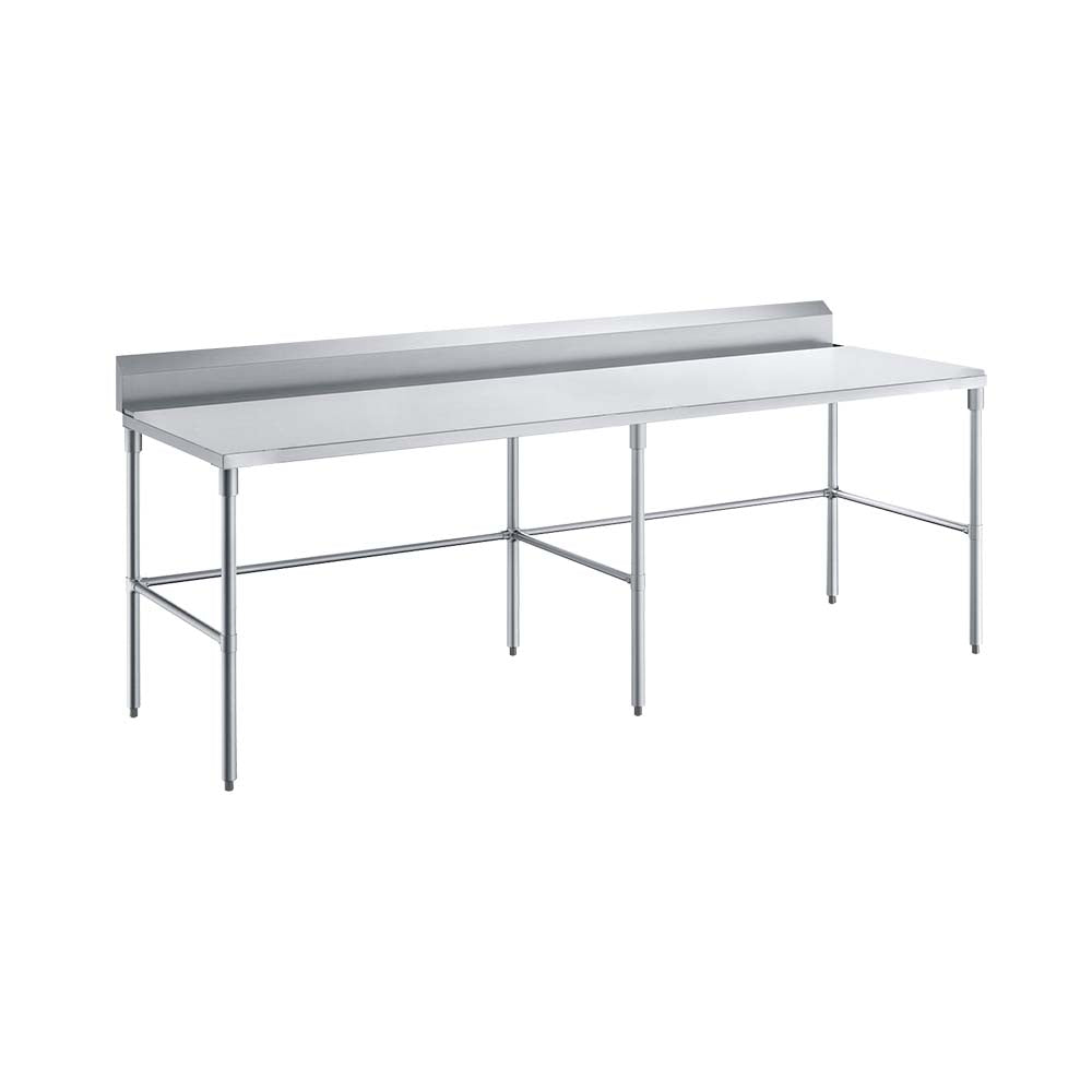 Sapphire SMTEOB-24120G Stainless Steel Work Table β 120" x 24", 5" Backsplash, Open Base