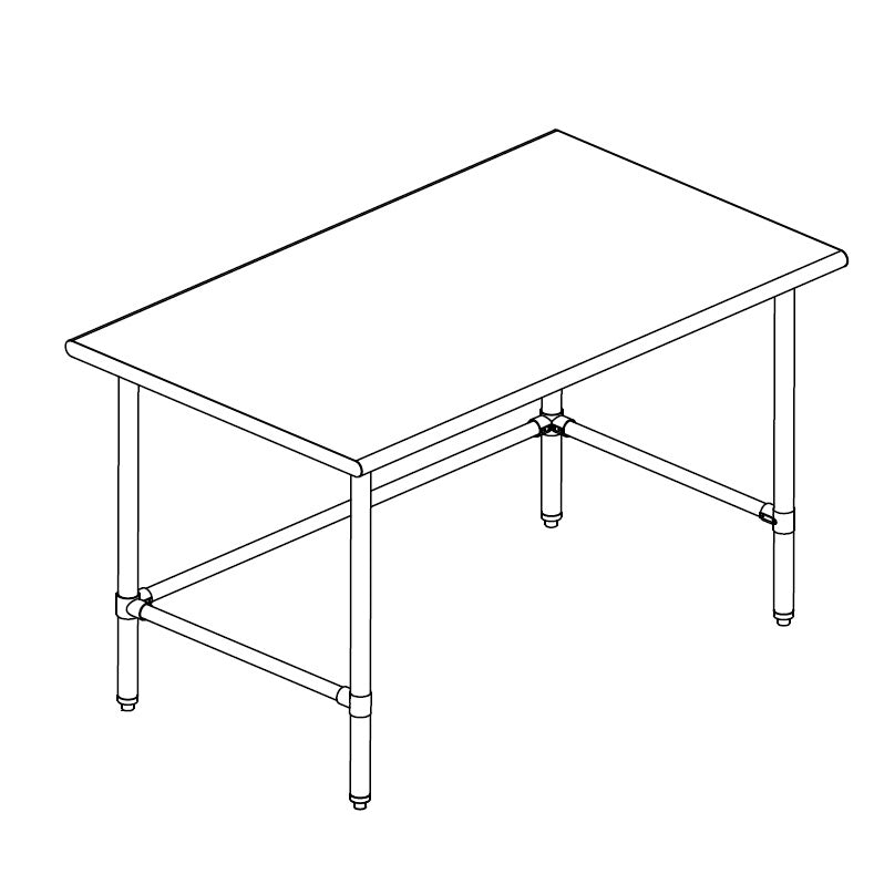 Sapphire SMTO-1872S Stainless Steel Work Table β 72" x 18", Flat Top, Open Base