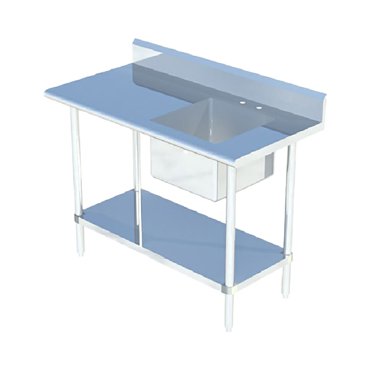 Sapphire SMTPS-2460R Stainless Steel Prep Table with Right Of Table Sink β 60" x 24"