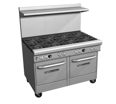 Southbend 4484AC-5L 48-Inch Commercial Gas Range — 7 burners, convection oven, manual control