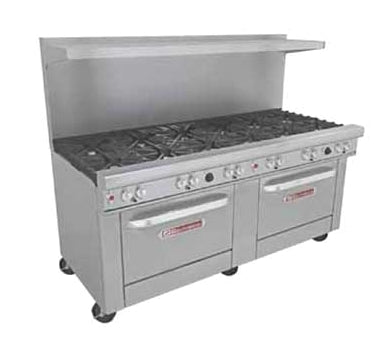 Southbend 4721DD-5R 72-Inch Commercial Gas Range — 11 burners, standard oven, manual control