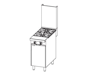 Southbend P16C-X 16-Inch Commercial Gas Range — 2 burners, manual control