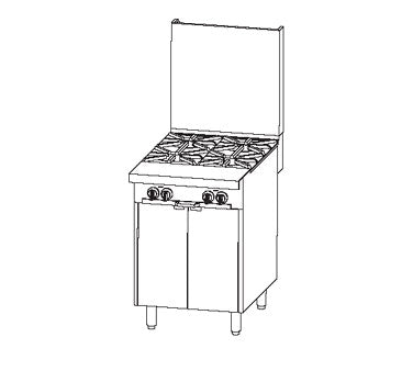 Southbend P24C-BB-SU 24-Inch Platinum Heavy Duty Gas Range — 4 burners, manual control
