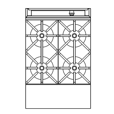 Southbend P24N-BB 24-Inch Commercial Gas Range — 4 burners, manual control