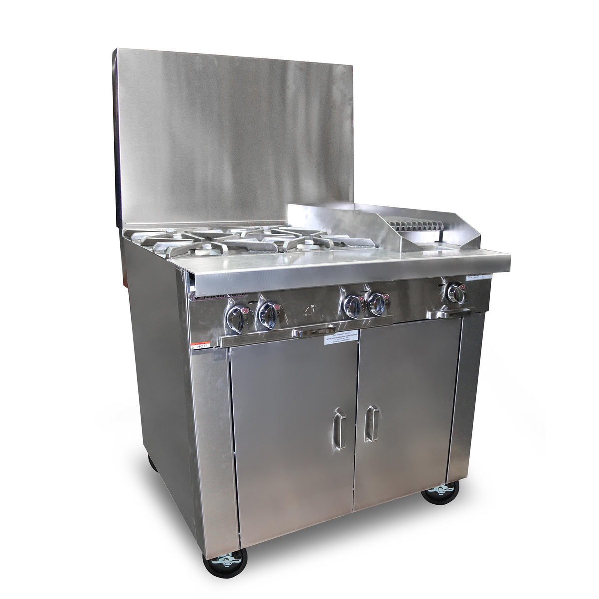 Southbend P36A-BBC 36-Inch Commercial Gas Range β 4 burners, convection oven, manual control