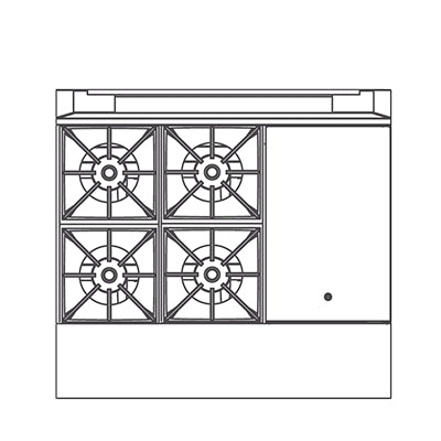 Southbend P36N-BBH 36-Inch Commercial Gas Range — 4 burners, manual control