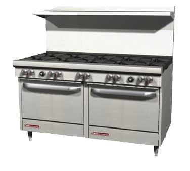 Southbend S60DC 60.75-Inch Commercial Gas Range — 10 burners, standard oven, manual control