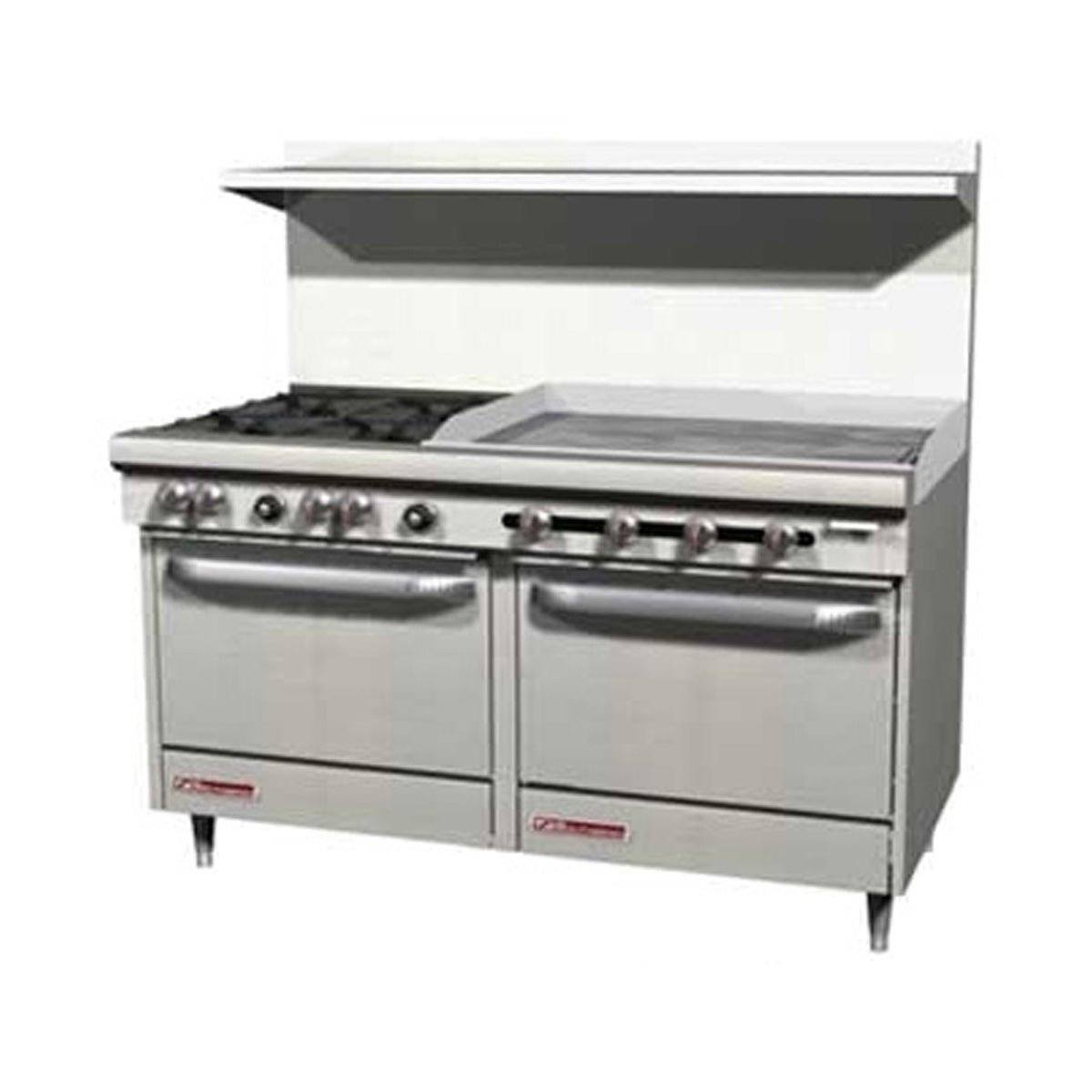 Southbend S60DD-4GR 60-Inch Commercial Gas Range — 2 burners, standard oven, manual control