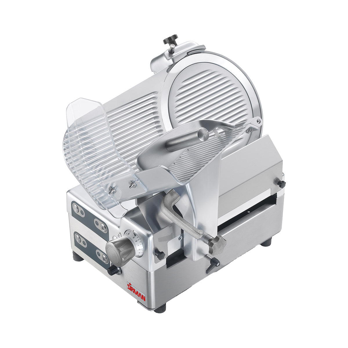SIRMAN 15304C4G08NA Meat Slicer - 12" Chromium-Plated Blade, 1/2 HP 375W Belt-Driven Gravity Feed, Sharpener & Guard
