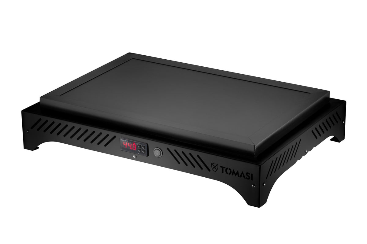 Skyfood PQV-04 Vettro Warming Shelf, 24" x 16" Glass, 212-302°F Control, Black Base, 500W NSF