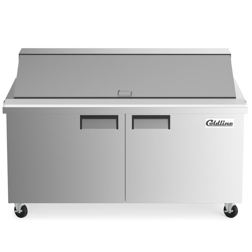 Coldline SMP60 sandwich prep table, front view