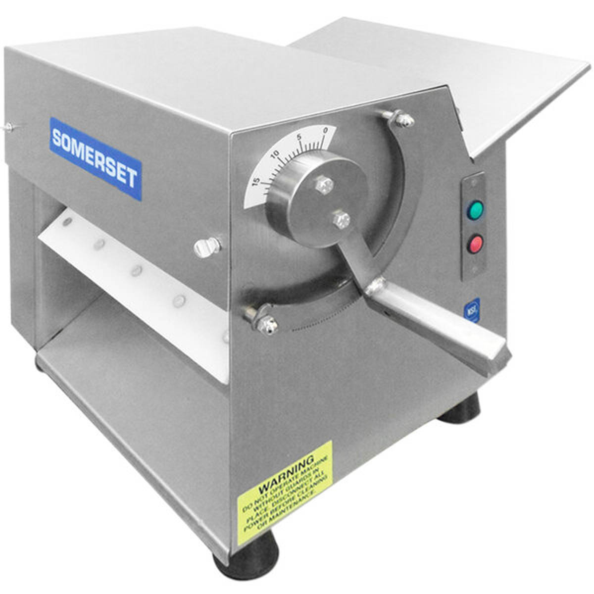 Somerset CDR-100 Countertop Single Pass Dough Sheeter, 10" Synthetic Rollers, Side Operation